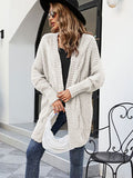 Chicmy-European and American casual women's clothing Loose And Cozy V Neck Cable Knit Sweater