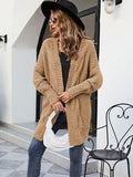 Chicmy-European and American casual women's clothing Loose And Cozy V Neck Cable Knit Sweater