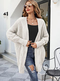 Chicmy-European and American casual women's clothing Loose And Cozy V Neck Cable Knit Sweater