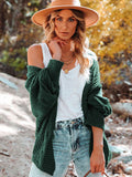 Chicmy-European and American casual women's clothing Loose And Cozy V Neck Cable Knit Sweater