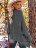 Chicmy-European and American casual women's clothing Loose And Cozy V Neck Cable Knit Sweater