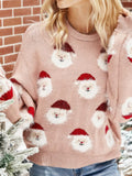 Chicmy-European and American casual women's clothing Santa Claus Crew Neck Long Sleeve Sweater