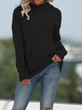 Chicmy-European and American casual women's clothing Solid Pocket Knit Hooded Sweater