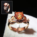 Chicmy-Rose Gold Flower Crystal Zircon Female Ring