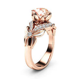 Chicmy-Rose Gold Flower Crystal Zircon Female Ring