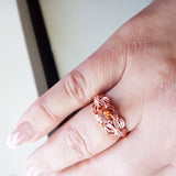 Chicmy-Rose Gold Flower Crystal Zircon Female Ring