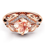 Chicmy-Rose Gold Flower Crystal Zircon Female Ring