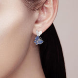 Chicmy-Silver butterfly Earrings for Women Blue White Cubic Zirconia Women Earrings