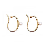 Chicmy-Minimalist Simulated Round Small Pearl Ear Cuff Earrings For Women