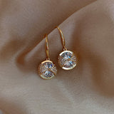 Chicmy-Trendy Round Simple Crystal Dangle Earrings