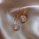 Chicmy-Trendy Round Simple Crystal Dangle Earrings