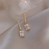 Chicmy-Trendy Round Simple Crystal Dangle Earrings