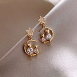 Chicmy-Trendy Round Simple Crystal Dangle Earrings