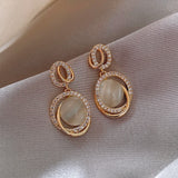 Chicmy-Trendy Round Simple Crystal Dangle Earrings