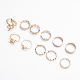 Chicmy-Star Snake Knuckle Rings set For Women Eye Flower