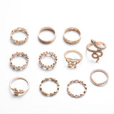 Chicmy-Star Snake Knuckle Rings set For Women Eye Flower