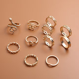 Chicmy-Star Snake Knuckle Rings set For Women Eye Flower