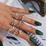 Chicmy-Star Snake Knuckle Rings set For Women Eye Flower