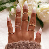 Chicmy-Star Snake Knuckle Rings set For Women Eye Flower