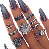 Chicmy-Star Snake Knuckle Rings set For Women Eye Flower