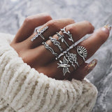 Chicmy-Star Snake Knuckle Rings set For Women Eye Flower