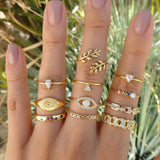 Chicmy-Star Snake Knuckle Rings set For Women Eye Flower