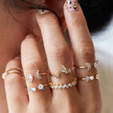 Chicmy-Star Snake Knuckle Rings set For Women Eye Flower