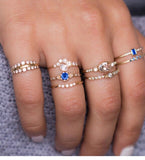 Chicmy-Star Snake Knuckle Rings set For Women Eye Flower