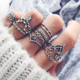 Chicmy-Star Snake Knuckle Rings set For Women Eye Flower