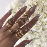 Chicmy-Star Snake Knuckle Rings set For Women Eye Flower