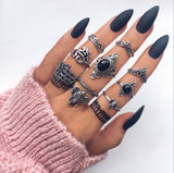 Chicmy-Star Snake Knuckle Rings set For Women Eye Flower