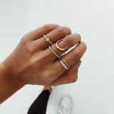 Chicmy-Star Snake Knuckle Rings set For Women Eye Flower