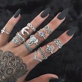 Chicmy-Star Snake Knuckle Rings set For Women Eye Flower