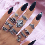 Chicmy-Star Snake Knuckle Rings set For Women Eye Flower