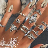 Chicmy-Star Snake Knuckle Rings set For Women Eye Flower