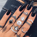 Chicmy-Star Snake Knuckle Rings set For Women Eye Flower