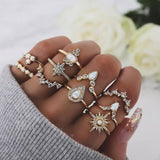 Chicmy-Star Snake Knuckle Rings set For Women Eye Flower