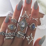 Chicmy-Star Snake Knuckle Rings set For Women Eye Flower