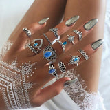 Chicmy-Star Snake Knuckle Rings set For Women Eye Flower