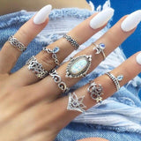 Chicmy-Star Snake Knuckle Rings set For Women Eye Flower