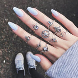 Chicmy-Star Snake Knuckle Rings set For Women Eye Flower