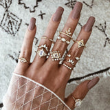 Chicmy-Star Snake Knuckle Rings set For Women Eye Flower