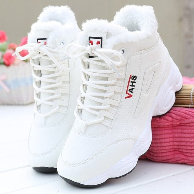 Christmas Gift Chicmy New Autumn Sneakers Woman Vulcanized Shoes Suede Female PU Leather Outdoor Lace-Up Plus Hair Thicken Sneakers Women
