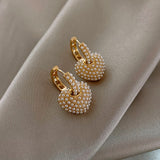 Chicmy-Celebrity Style Sweet Pearl Peach Heart Love Dangle Earrings For Woman