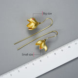 Chicmy-18K Gold Elegant Magnolia Flower Dangle Earrings