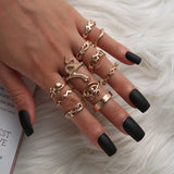 Chicmy-Star Snake Knuckle Rings set For Women Eye Flower