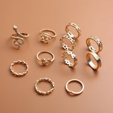 Chicmy-Star Snake Knuckle Rings set For Women Eye Flower