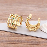 Chicmy-No Piercing Earrings Rhinestone Dangle CZ Cuff Earrings