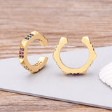 Chicmy-No Piercing Earrings Rhinestone Dangle CZ Cuff Earrings