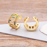 Chicmy-No Piercing Earrings Rhinestone Dangle CZ Cuff Earrings